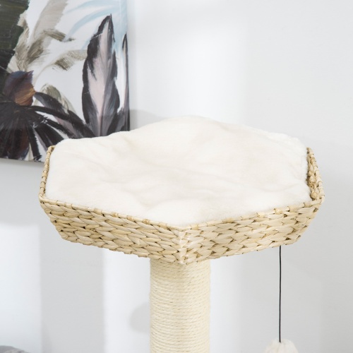 PawHut 47" Cat Tree - Climbing Tower with Bed, Condo & Scratch Posts