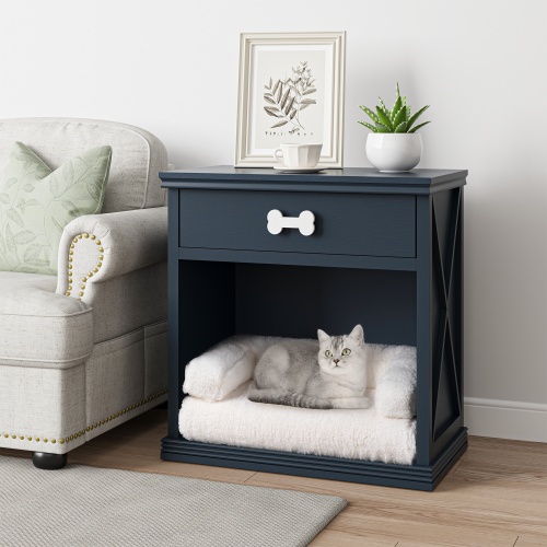 Vintage Small Locker with LED Lights and Built-in Pet Bed