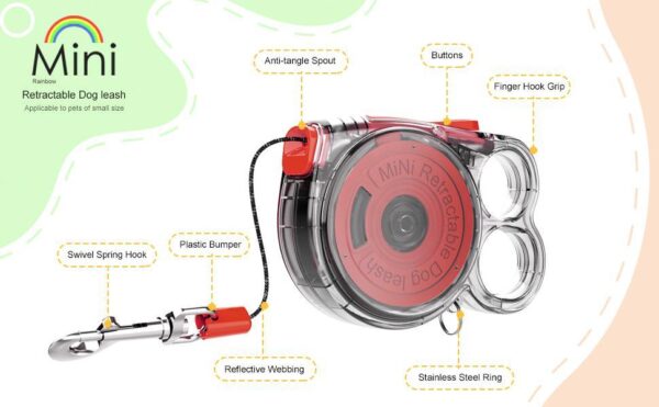 Mini Retractable Dog Leash for Small Pets Outdoor Use