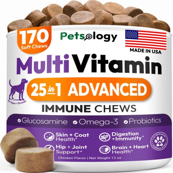 Dog Multivitamin Chews with Glucosamine for Joint and Overall Health