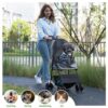 Foldable Pet Stroller for Small Dogs and Cats with Storage Basket