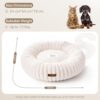 MEWOOFUN 25" Donut Dog Bed - Fluffy Calming Pet Bed, Washable, Cream