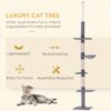 PawHut 9' Adjustable Height Floor-To-Ceiling Vertical Cat Tree