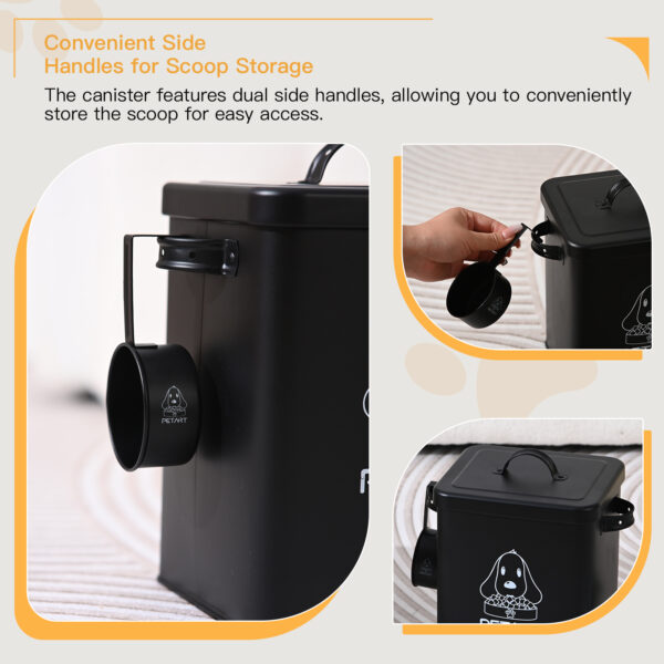 Metal Pet Food Storage Container with Spoon and Desiccant