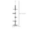 PawHut 9' Adjustable Height Floor-To-Ceiling Vertical Cat Tree