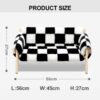 MEWOOFUN Raised Cat Sofa - 15kg Capacity, Checkerboard Cover, 56x45cm