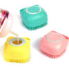 Silicone Dog Bath Massage Glove Brush with Shampoo Dispenser