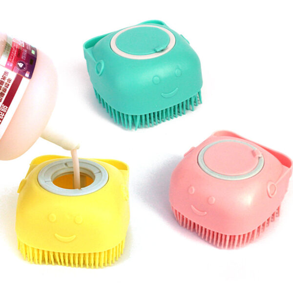 Silicone Dog Bath Massage Glove Brush with Shampoo Dispenser