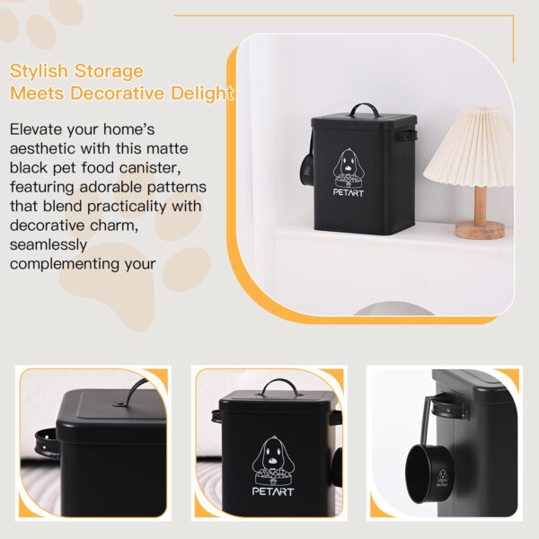 Metal Pet Food Storage Container with Spoon and Desiccant