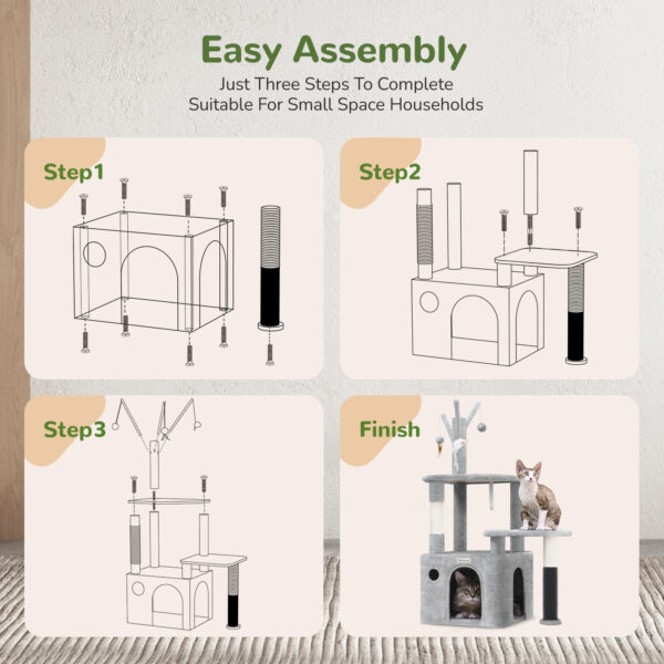 44 Inch Cat Climbing Frame Light Gray