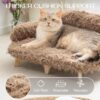 MEWOOFUN Elevated Cat Bed - Wooden Pet Sofa with Washable Cover, 26"