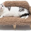 MEWOOFUN Elevated Cat Bed - Wooden Pet Sofa with Washable Cover, 26"