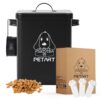 Metal Pet Food Storage Container with Spoon and Desiccant