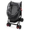 Foldable Pet Stroller for Small Dogs and Cats with Storage Basket