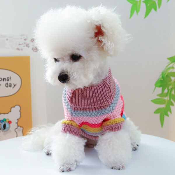 Colorful Striped Pet Sweater – Soft & Comfortable Fit