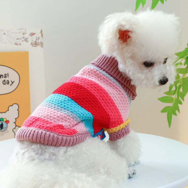 Colorful Striped Pet Sweater – Soft & Comfortable Fit