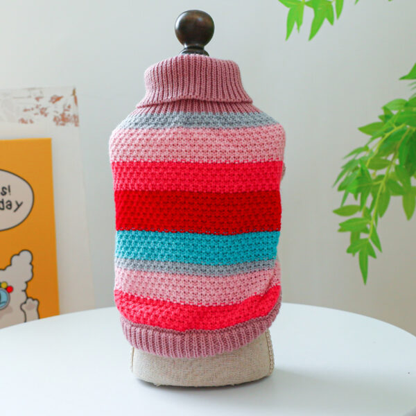Colorful Striped Pet Sweater – Soft & Comfortable Fit