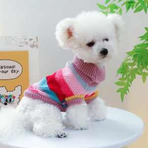 Colorful Striped Pet Sweater – Soft & Comfortable Fit