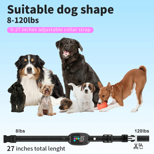 Smart Automatic Anti-Barking Dog Collar – Rechargeable, Waterproof with HD Display