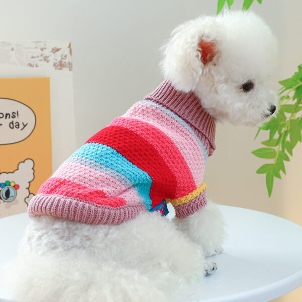 Colorful Striped Pet Sweater – Soft & Comfortable Fit