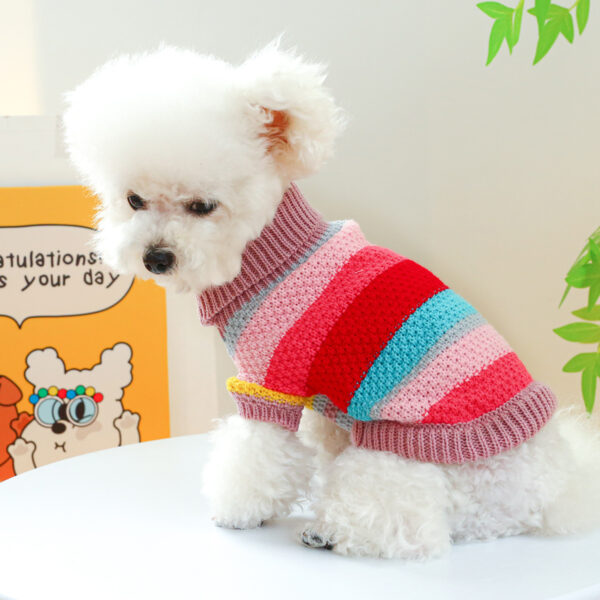 Colorful Striped Pet Sweater – Soft & Comfortable Fit