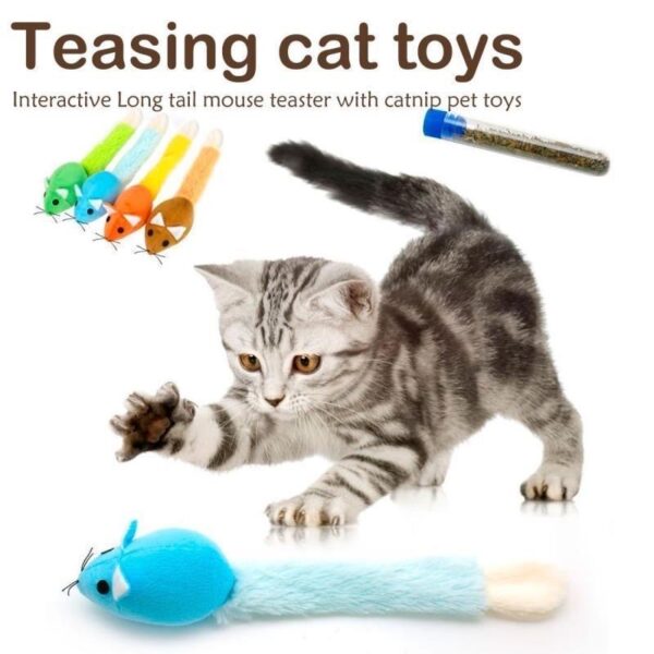 Interactive Long-Tail Mouse Cat Toy – Fun Training & Play for Pets