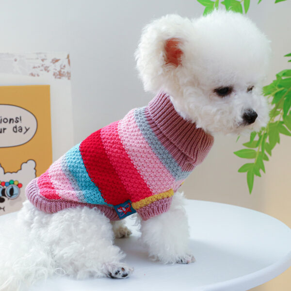 Colorful Striped Pet Sweater – Soft & Comfortable Fit