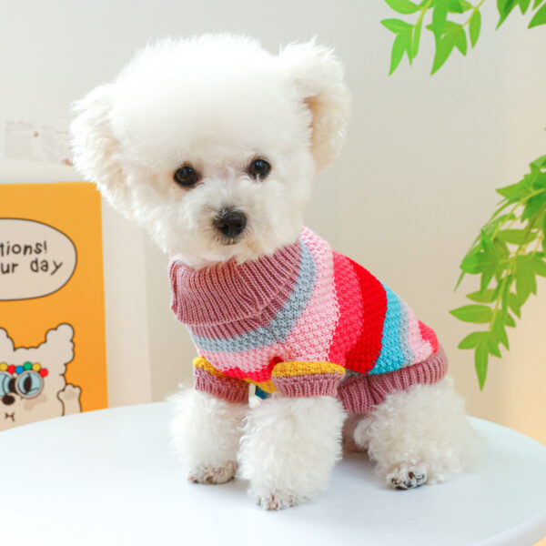 Colorful Striped Pet Sweater – Soft & Comfortable Fit