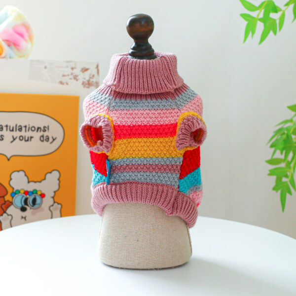 Colorful Striped Pet Sweater – Soft & Comfortable Fit