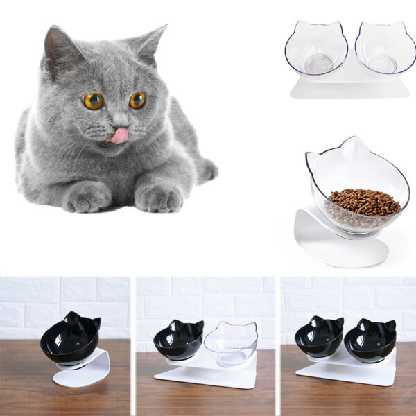 842708951630.jpg Double Cat Food Bowl with Cervical Protection