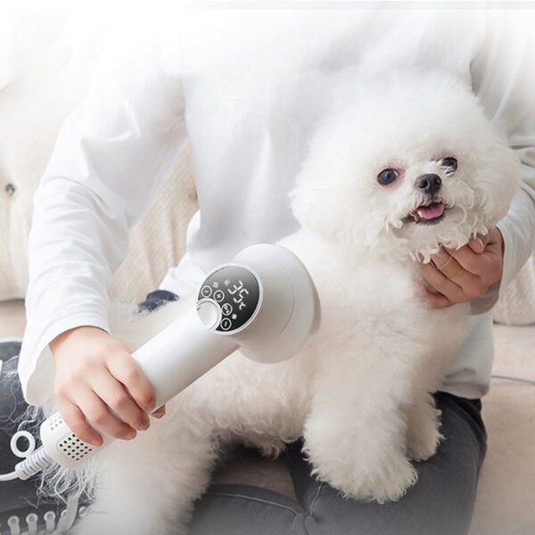 Smart Pet Hair Dryer & Comb – Silent Safe Grooming Tool for Dogs & Cats