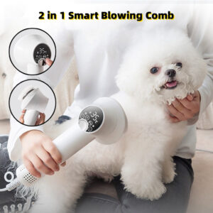 Smart Pet Hair Dryer & Comb – Silent Safe Grooming Tool for Dogs & Cats
