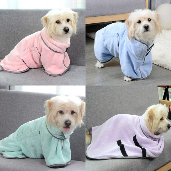 Quick-Drying Microfiber Pet Bath Towel – Super Absorbent Dog & Cat Bathrobe