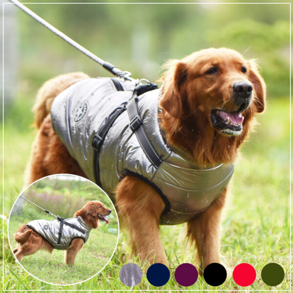 Waterproof Winter Dog Coat with Harness – Warm Jacket for Small & Large Dogs